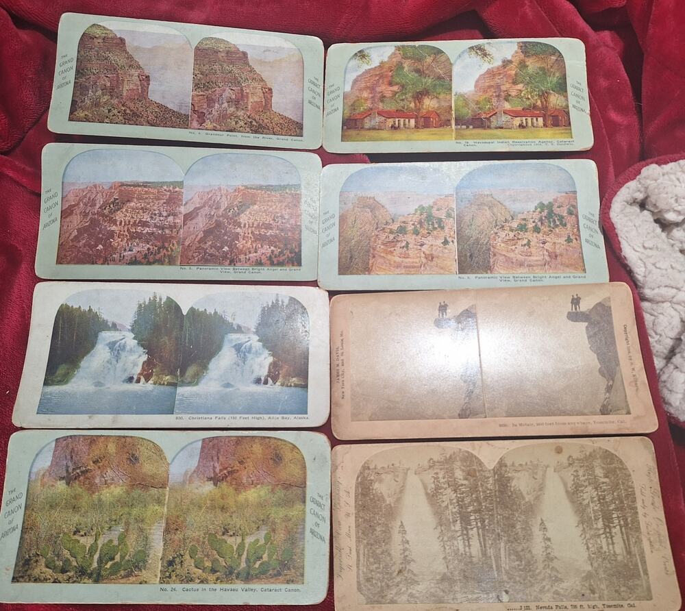 Antique Stereoview 17 Card Lot Keystone Grand Canyon Yosemite Scenic Views